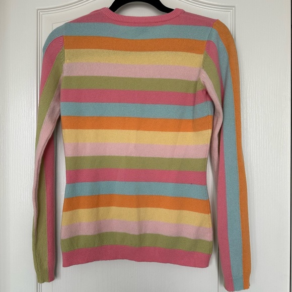 Lacoste vintage pastel striped cashmere sweater Sz 36 - Picture 2 of 7